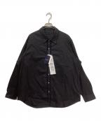 EDIFICEエディフィス）の古着「india makeバック エンブロイ シャツ」｜ブラック