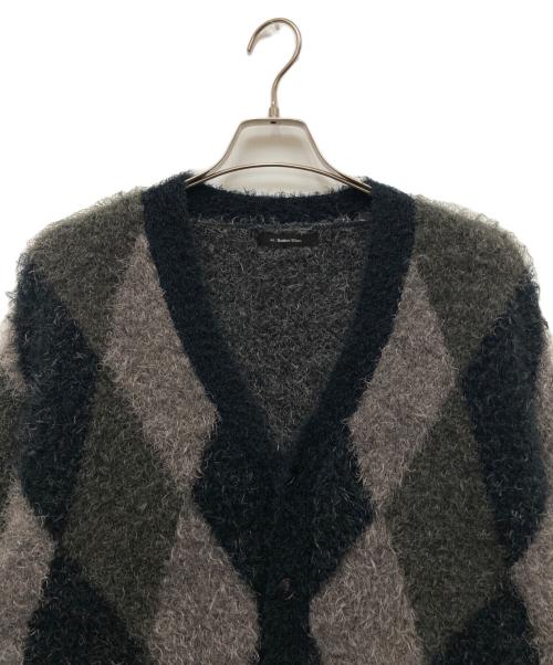 NUMBER (N)INE（ナンバーナイン）NUMBER (N)INE (ナンバーナイン) FEATHERY YARN ARGYLE JACQYARD KNIT CARDIGAN/フェザーリーヤーンアーガイルジャガードニットカーディガン グレー サイズ:3の古着・服飾アイテム