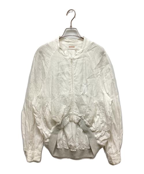 KAPITAL（キャピタル）KAPITAL (キャピタル) カットワークスリーブリネンブルゾン ホワイト サイズ:XSの古着・服飾アイテム