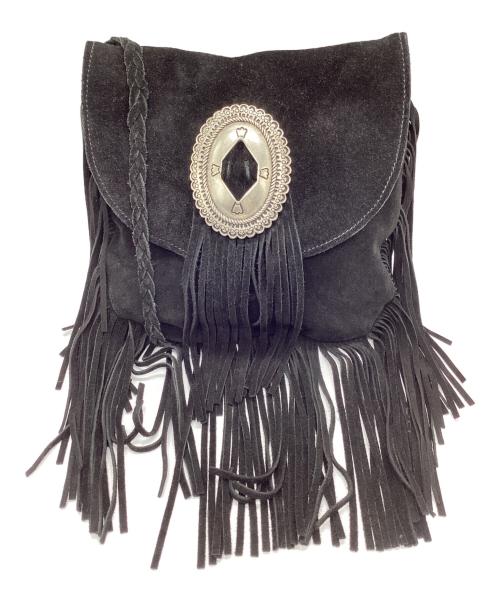 PUNTOVITA（プントヴィータ）PUNTOVITA (プントヴィータ) フリンジスエードコンチョショルダーバッグ ブラックの古着・服飾アイテム
