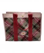 Vivienne Westwoodヴィヴィアンウエストウッド）の古着「タータンチェックエナメルトートバッグ」｜ピンク