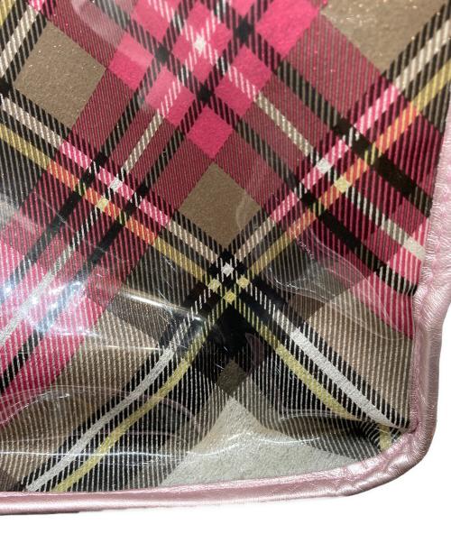 Vivienne Westwood（ヴィヴィアンウエストウッド）Vivienne Westwood (ヴィヴィアンウエストウッド) タータンチェックエナメルトートバッグ ピンクの古着・服飾アイテム
