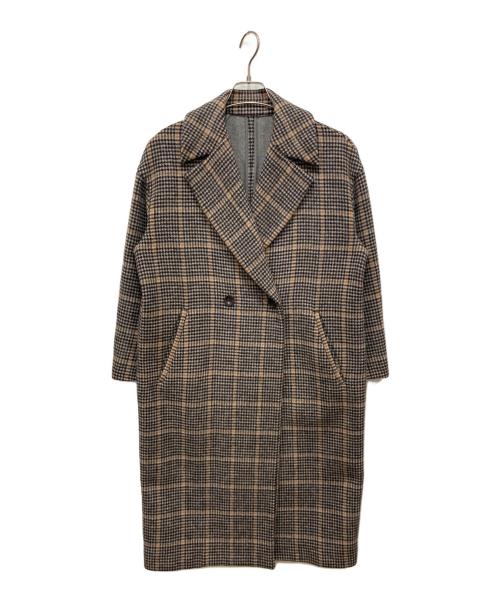 DRESSTERIOR（ドレステリア）DRESSTERIOR (ドレステリア) チェックコート ブラウン サイズ:36の古着・服飾アイテム