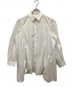 ENFOLDエンフォルド）の古着「SOMELOS ランダムフレアシャツ」｜ホワイト