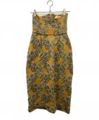 TANタン）の古着「FLOWER MOTIF SKIRT/フラワーモチーフスカート」｜イエロー