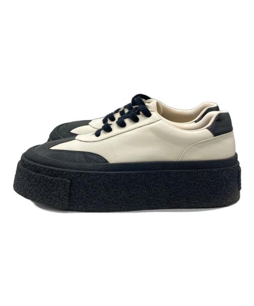 EKCOOKIES（イーケークッキーズ）EKCOOKIES (イーケークッキーズ) 厚底バイカラースニーカー ホワイト×ブラック サイズ:24cmの古着・服飾アイテム