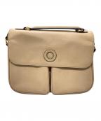 CELINEセリーヌ）の古着「リザード型押しサークルロゴショルダーバッグ」｜ベージュ