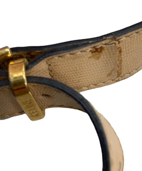 CELINE（セリーヌ）CELINE (セリーヌ) リザード型押しサークルロゴショルダーバッグ ベージュの古着・服飾アイテム