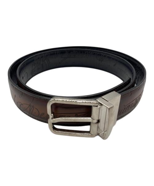 Berluti（ベルルッティ）Berluti (ベルルッティ) カリグラフィ柄リバーシブルベルト ブラウンの古着・服飾アイテム