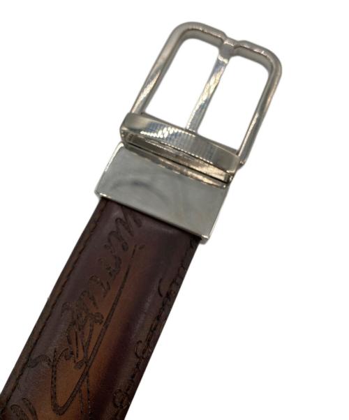 Berluti（ベルルッティ）Berluti (ベルルッティ) カリグラフィ柄リバーシブルベルト ブラウンの古着・服飾アイテム