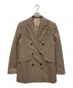 23区ニジュウサンク）の古着「ガンクラブチェックダブルジャケット」｜ブラウン