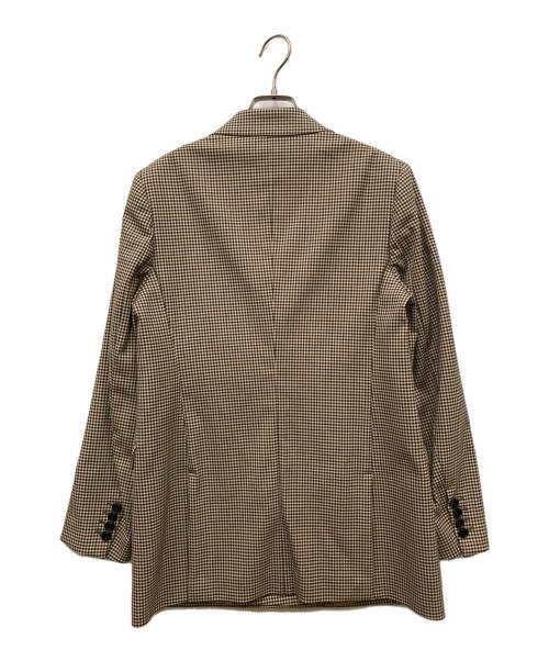 23区（ニジュウサンク）23区 (ニジュウサンク) ガンクラブチェックダブルジャケット ブラウン サイズ:40の古着・服飾アイテム