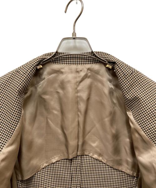23区（ニジュウサンク）23区 (ニジュウサンク) ガンクラブチェックダブルジャケット ブラウン サイズ:40の古着・服飾アイテム