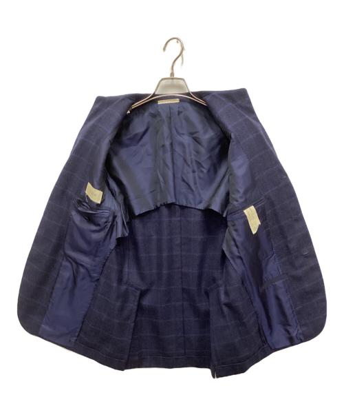 De Petrillo（デペトリロ）De Petrillo (デペトリロ) ウールチェック3Bジャケット ネイビー サイズ:46の古着・服飾アイテム