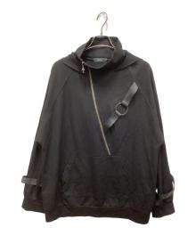 OZZCONTE（オッズコンテ）の古着「アシンメトリージップボンテージスウェット」｜ブラック