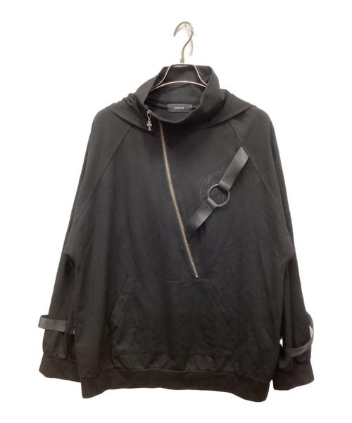 OZZCONTE（オッズコンテ）OZZCONTE (オッズコンテ) アシンメトリージップボンテージスウェット ブラック サイズ:表記なし(実寸をご確認ください)の古着・服飾アイテム