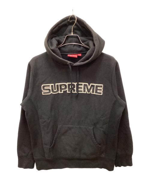 SUPREME（シュプリーム）SUPREME (シュプリーム) 18AW Perforated Leather Hooded Sweatshirt/パーファレイティド レザー フーディー スウェットシャツ ブラック サイズ:Mの古着・服飾アイテム