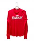 DSQUARED2ディースクエアード）の古着「THE DSQUARED BROTHERS/ザディースクエアードブラザーズカットソー」｜レッド