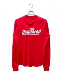 DSQUARED2（ディースクエアード）の古着「THE DSQUARED BROTHERS/ザディースクエアードブラザーズカットソー」｜レッド