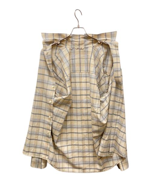 AURALEE（オーラリー）AURALEE (オーラリー) SUPER LIGHT WOOL CHECK SHIRT/スーパーライトウールチェックシャツ ベージュ サイズ:3の古着・服飾アイテム
