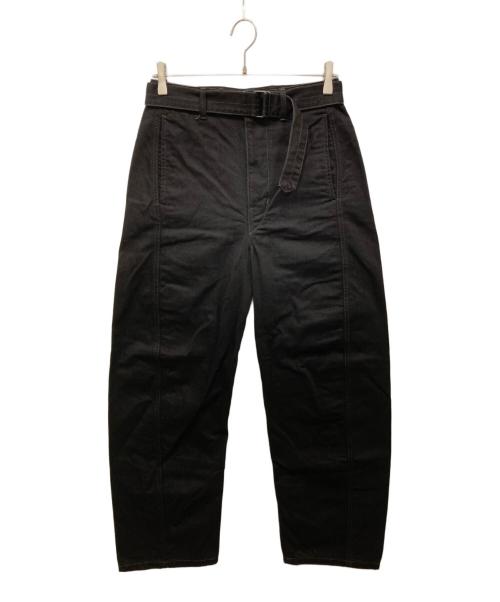 LEMAIRE（ルメール）LEMAIRE (ルメール) TWISTED BELTED PANTS/ツイステッドベルテッドデニムパンツ ブラック サイズ:XSの古着・服飾アイテム