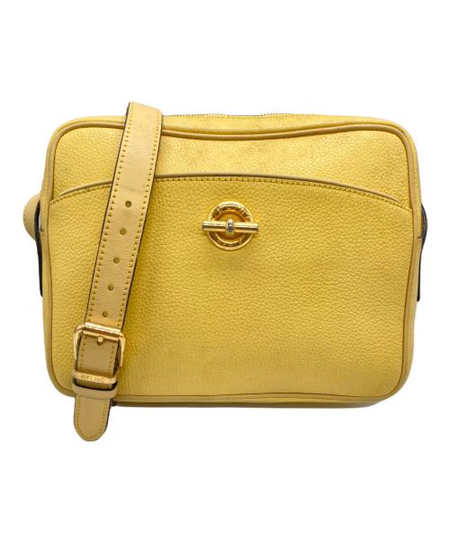 CELINE（セリーヌ）CELINE (セリーヌ) サークルロゴプレートレザーショルダーバッグ イエローの古着・服飾アイテム
