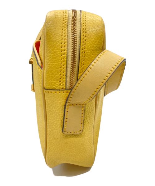 CELINE（セリーヌ）CELINE (セリーヌ) サークルロゴプレートレザーショルダーバッグ イエローの古着・服飾アイテム