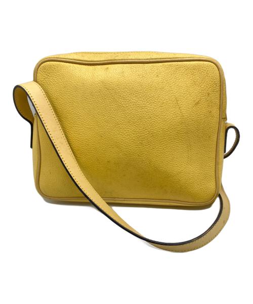 CELINE（セリーヌ）CELINE (セリーヌ) サークルロゴプレートレザーショルダーバッグ イエローの古着・服飾アイテム