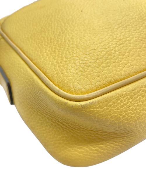 CELINE（セリーヌ）CELINE (セリーヌ) サークルロゴプレートレザーショルダーバッグ イエローの古着・服飾アイテム