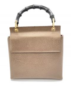 中古・古着通販】GUCCI (グッチ) バンブーターンロックバッグ ブラウン