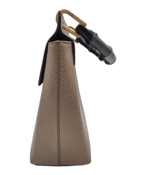 GUCCI（グッチ）GUCCI (グッチ) バンブーワンハンドルバッグ ブロンズの古着・服飾アイテム