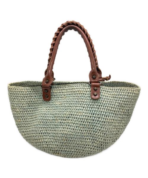 BALENCIAGA（バレンシアガ）BALENCIAGA (バレンシアガ) ラフィアバッグ グリーンの古着・服飾アイテム