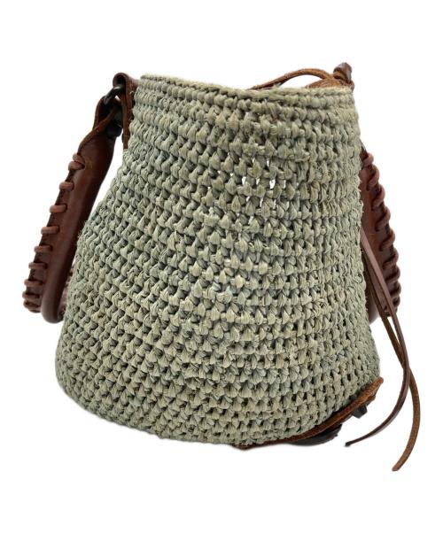 BALENCIAGA（バレンシアガ）BALENCIAGA (バレンシアガ) ラフィアバッグ グリーンの古着・服飾アイテム