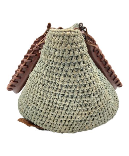 BALENCIAGA（バレンシアガ）BALENCIAGA (バレンシアガ) ラフィアバッグ グリーンの古着・服飾アイテム