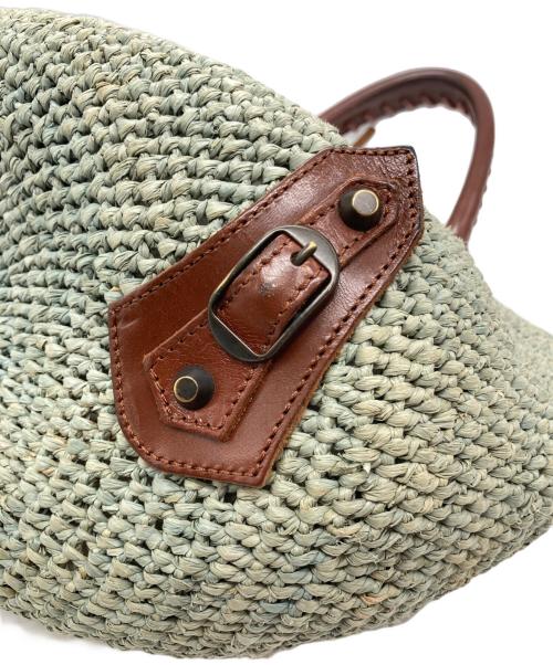 BALENCIAGA（バレンシアガ）BALENCIAGA (バレンシアガ) ラフィアバッグ グリーンの古着・服飾アイテム