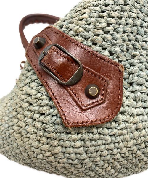 BALENCIAGA（バレンシアガ）BALENCIAGA (バレンシアガ) ラフィアバッグ グリーンの古着・服飾アイテム