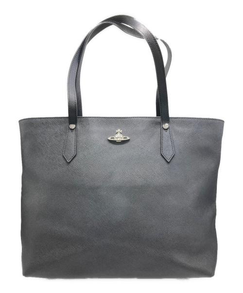 Vivienne Westwood（ヴィヴィアンウエストウッド）Vivienne Westwood (ヴィヴィアンウエストウッド) サフィアーノトートバッグ ブラックの古着・服飾アイテム