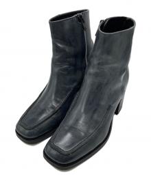 UNTISHOLD（アンチショルド）の古着「サイドジップスクエアトゥブーツ」｜ネイビー