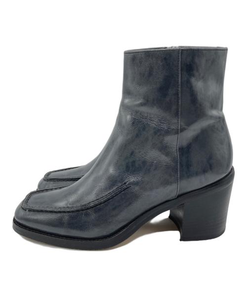 UNTISHOLD（アンチショルド）UNTISHOLD (アンチショルド) サイドジップスクエアトゥブーツ ネイビー サイズ:36の古着・服飾アイテム