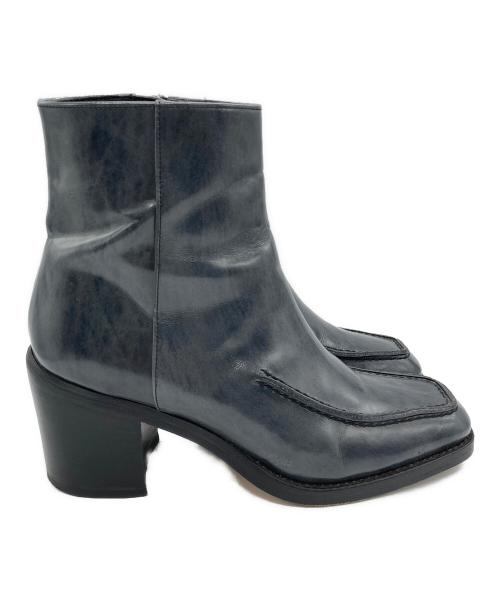 UNTISHOLD（アンチショルド）UNTISHOLD (アンチショルド) サイドジップスクエアトゥブーツ ネイビー サイズ:36の古着・服飾アイテム