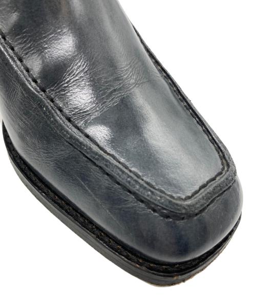 UNTISHOLD（アンチショルド）UNTISHOLD (アンチショルド) サイドジップスクエアトゥブーツ ネイビー サイズ:36の古着・服飾アイテム