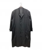 Yohji Yamamoto pour hommeヨウジヤマモト プールオム）の古着「80-90s丸文字ロゴ立ち襟スーパーロングコート」｜ブラック