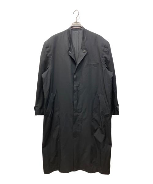 Yohji Yamamoto pour homme（ヨウジヤマモト プールオム）Yohji Yamamoto pour homme (ヨウジヤマモト プールオム) 80-90s丸文字ロゴ立ち襟スーパーロングコート ブラック サイズ:Mの古着・服飾アイテム