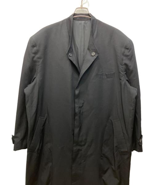 Yohji Yamamoto pour homme（ヨウジヤマモト プールオム）Yohji Yamamoto pour homme (ヨウジヤマモト プールオム) 80-90s丸文字ロゴ立ち襟スーパーロングコート ブラック サイズ:Mの古着・服飾アイテム