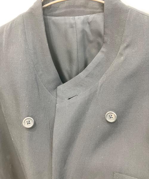Yohji Yamamoto pour homme（ヨウジヤマモト プールオム）Yohji Yamamoto pour homme (ヨウジヤマモト プールオム) 80-90s丸文字ロゴ立ち襟スーパーロングコート ブラック サイズ:Mの古着・服飾アイテム