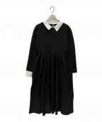 trefle+1トレフルプラスワン）の古着「襟付ニットワンピース」｜ブラック