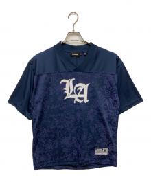 X-LARGE（エクストララージ）の古着「OLD ENGLISH FOOTBALL JERSEY/オールドイングリッシュフットボールジャージ」｜ネイビー