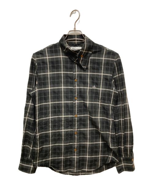 Vivienne Westwood man（ヴィヴィアン ウェストウッド マン）Vivienne Westwood man (ヴィヴィアン ウェストウッド マン) ラップカラーシャツ グレー サイズ:46の古着・服飾アイテム