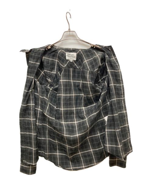 Vivienne Westwood man（ヴィヴィアン ウェストウッド マン）Vivienne Westwood man (ヴィヴィアン ウェストウッド マン) ラップカラーシャツ グレー サイズ:46の古着・服飾アイテム