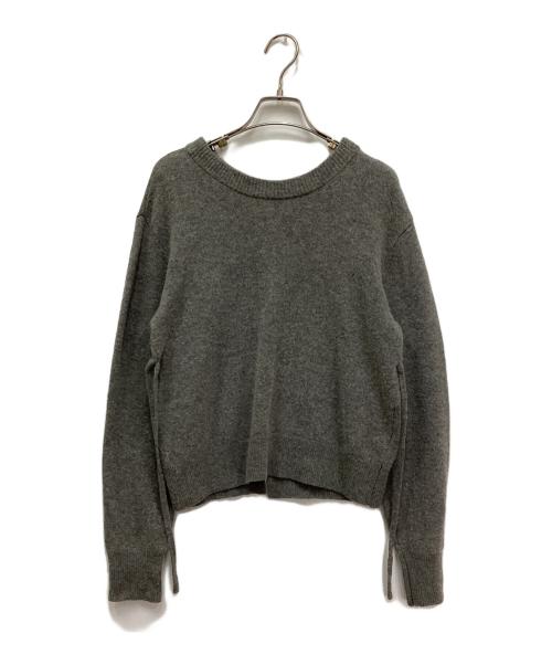CLANE（クラネ）CLANE (クラネ) W FACE CENTER SLIT KNIT TOPS(ダブルフェイスセンタースリットニットトップス) グレー サイズ:2の古着・服飾アイテム